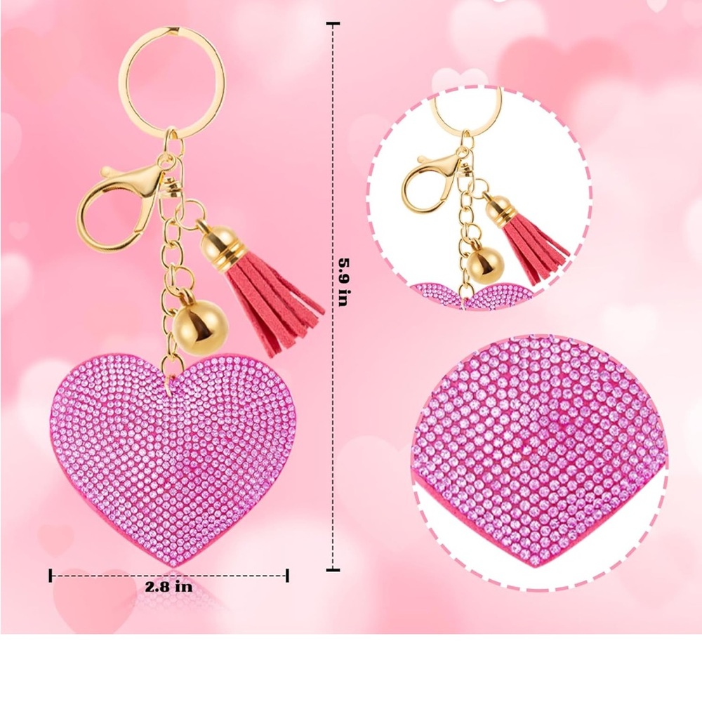 Pink Heart Keychain / Purse Charm